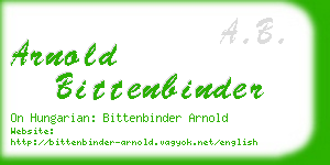 arnold bittenbinder business card